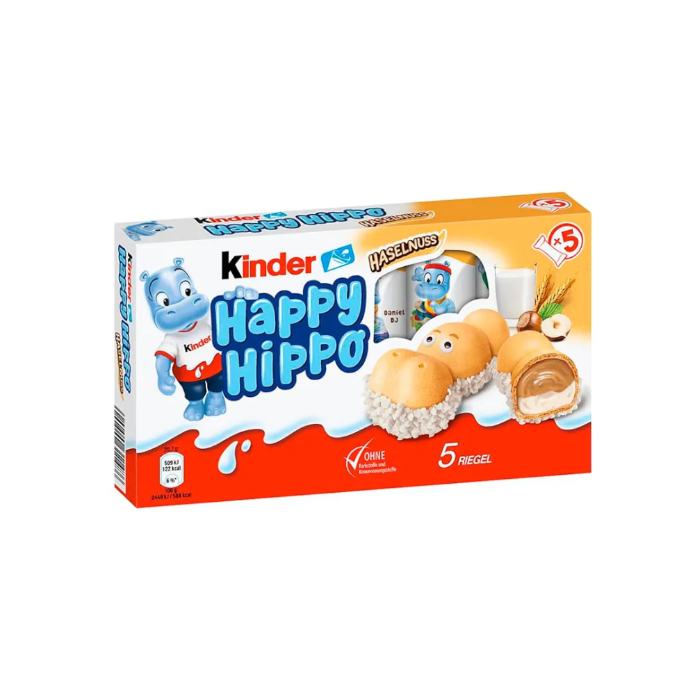 Бісквітні Батончики Kinder Happy Hippo Hazelnut 103g